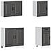 Set Mobili da Cucina 7 pz Kalmar Neri Legno Multistrato - Foto miniatura 4