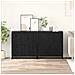Sideboards 2 pcs Rovere nero 70 x 41 x 75 cm Legno multistrato - Foto miniatura 2