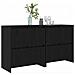 Sideboards 2 pcs Rovere nero 70 x 41 x 75 cm Legno multistrato - Foto miniatura 3