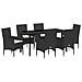 Set da Pranzo per Giardino con cuscino 7 pcs Nero Poly Rattan - Foto miniatura 1
