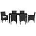Set da Pranzo per Giardino con cuscino 7 pcs Nero Poly Rattan - Foto miniatura 7