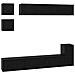 Set mobile TV 8 pcs Rovere Nero Legno multistrato - Foto miniatura 1
