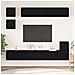 Set mobile TV 8 pcs Rovere Nero Legno multistrato - Foto miniatura 2