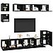Set mobile TV 8 pcs Rovere Nero Legno multistrato - Foto miniatura 3