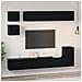 Set mobile TV 8 pcs Rovere Nero Legno multistrato - Foto miniatura 4
