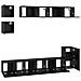 Set mobile TV 8 pcs Rovere Nero Legno multistrato - Foto miniatura 8