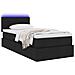 Letto con contenitore e LED con led Nero 100 x 200 cm Tessuto - Foto miniatura 3