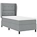 Letto a molle con materasso Grigio chiaro 90 x 200 cm Tessuto - Foto miniatura 5