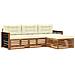 Set di divani da esterno Naturale e Crema 249 x 162,5 x 73 cm - Foto miniatura 1