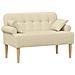 Loveseat con bottoni imbottiti Crema 120 x 65 x 79 cm Tessuto - Foto miniatura 1
