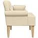 Loveseat con bottoni imbottiti Crema 120 x 65 x 79 cm Tessuto - Foto miniatura 3