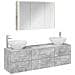 Set di mobili per il bagno 4 pcs Grigio Cemento - Foto miniatura 1