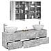 Set di mobili per il bagno 4 pcs Grigio Cemento - Foto miniatura 3