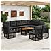 Set Divano da Giardino 11 pz Nero e Grigio scuro polyrattan - Foto miniatura 2