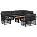 Set Divano da Giardino 11 pz Nero e Grigio scuro polyrattan - Foto miniatura 1