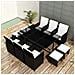 Set Da Pranzo 27 Pezzi Esterno Polyrattan Nero - Foto miniatura 1