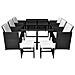 Set Da Pranzo 27 Pezzi Esterno Polyrattan Nero - Foto miniatura 3