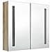 Armadietto Bagno con Specchio e LED Rovere 62x14x60 cm - Foto miniatura 3