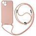 Cover Semirigida Per Iphone 13 Cordino Nylon 80 Cm Rosa Chiaro - Foto miniatura 1