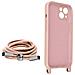 Cover Semirigida Per Iphone 13 Cordino Nylon 80 Cm Rosa Chiaro - Foto miniatura 3