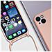 Cover Semirigida Per Iphone 13 Cordino Nylon 80 Cm Rosa Chiaro - Foto miniatura 5