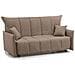 Divano Letto Allyson, Divano A 3 Posti, 100% Made In Italy, Sofà Soggiorno Con Apertura A Carrello, In Tessuto Imbottito, Con Braccioli Standard, Cm 190x90h85, Tortora - Foto miniatura 2