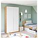 Guardaroba Abilene, Armadio Per Camera Da Letto A 2 Ante Battenti, Mobile Con 3 Ripiani E Barra Appendiabiti, 90x52h200 Cm, Rovere Nodi E Bianco - Foto miniatura 1