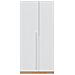 Guardaroba Abilene, Armadio Per Camera Da Letto A 2 Ante Battenti, Mobile Con 3 Ripiani E Barra Appendiabiti, 90x52h200 Cm, Rovere Nodi E Bianco - Foto miniatura 4
