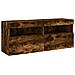 Mobile Tv A Parete Con Luci Led Rovere Fumo 100x30x40 Cm - Foto miniatura 3