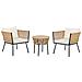 Set Bistro In Rattan Color Naturale E Cuscini Bianchi Gargano - Foto miniatura 4