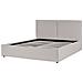 Letto Matrimoniale Tessuto Grigio Chiaro Con Contenitore 180 X 200 Cm Moissac - Foto miniatura 7