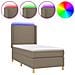 Letto a Molle con Materasso e LED Tortora 80x200 cm in Tessuto - Foto miniatura 1