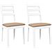 Sedie da Pranzo con Cuscini 2 pz Bianco Legno Massello di Hevea - Foto miniatura 1