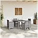 Set da pranzo da giardino 5 pezzi con cuscini grigio chiaro in polirattan - Foto miniatura 3