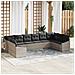 Set di divano da giardino 10 pezzi con cuscini Grigio chiaro Polyrattan - Foto miniatura 2