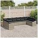 Set di divano da giardino 10 pezzi con cuscini Grigio chiaro Polyrattan - Foto miniatura 3