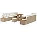 Set Divani Giardino 11 Pezzi con Cuscini Beige in Rattan e Acacia,  Set Pranzo Giardino 3 Pezzi con Cuscini Beige in Rattan e Acacia - Foto miniatura 1