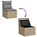 Set Divano da Giardino 12 pz con Cuscini Beige Misto Polyrattan - Foto miniatura 4