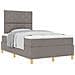 Letto con rete a molle e materasso Tortora 120x200 cm Tessuto - Foto miniatura 1