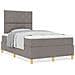 Letto con rete a molle e materasso Tortora 120x200 cm Tessuto - Foto miniatura 4