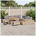 Set Divano da Giardino con cuscino 13 pcs Beige Poly Rattan - Foto miniatura 3