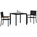 Set da Pranzo per Giardino 3 pcs Nero 90 x 90 x 75 cm - Foto miniatura 3