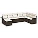 Set Divano da Giardino con cuscino 8 pcs Marrone Poly Rattan - Foto miniatura 1
