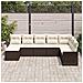 Set Divano da Giardino con cuscino 8 pcs Marrone Poly Rattan - Foto miniatura 3