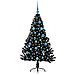 Albero di Natale artificiale con luci integrate Nero 150 cm PVC - Foto miniatura 3