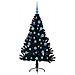 Albero di Natale artificiale con luci integrate Nero 150 cm PVC - Foto miniatura 4
