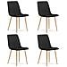 Sedia TURIN - Elegante sedia da pranzo in velluto nero x 4 - Foto miniatura 1