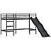 Struttura del letto loft per bambini Nero e rosa 99,5 x 190 cm - Foto miniatura 5