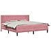 Struttura del letto con materasso Rosa 200 x 200 cm Velluto - Foto miniatura 1