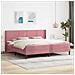 Struttura del letto con materasso Rosa 200 x 200 cm Velluto - Foto miniatura 2